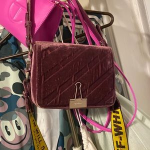 Velvet off white cross body